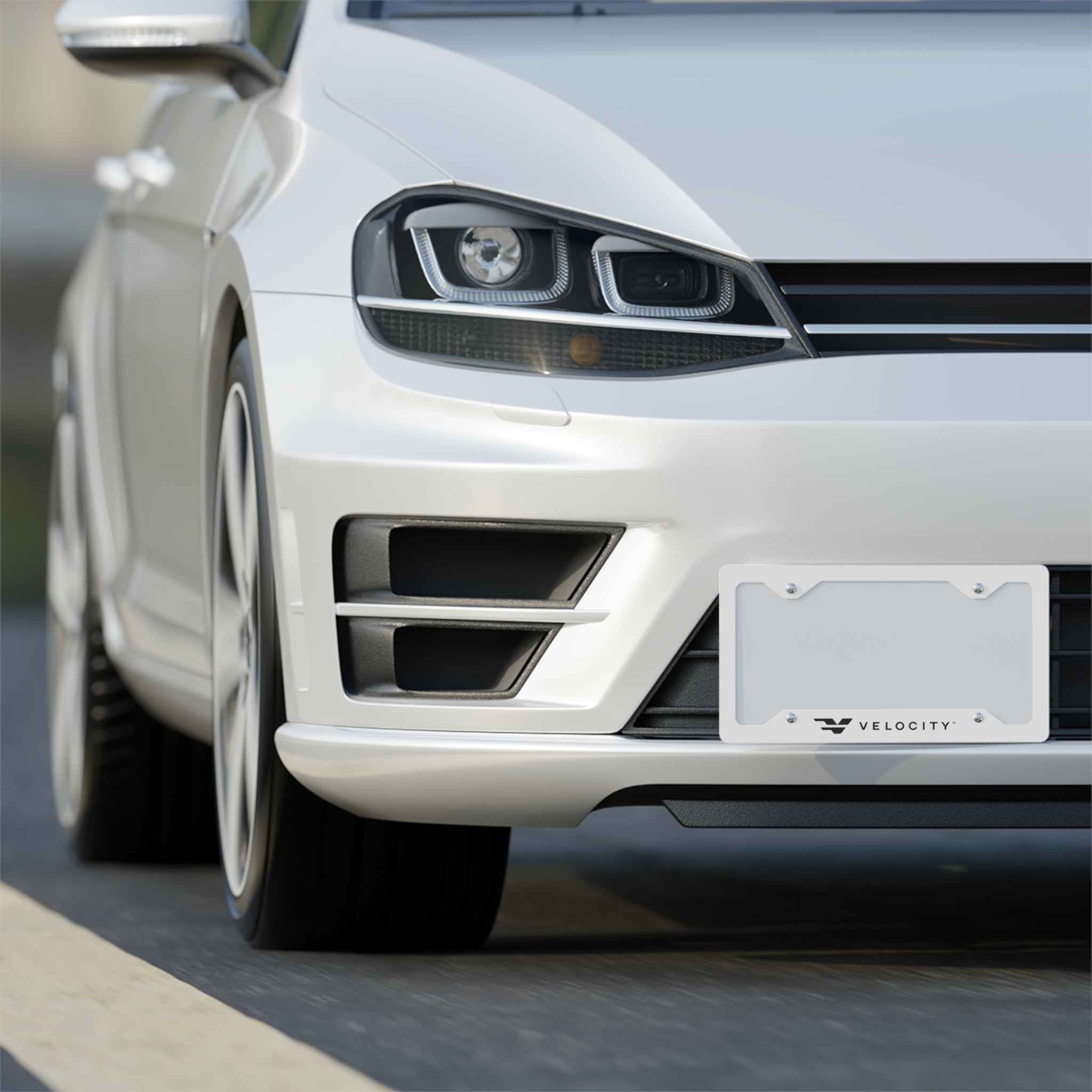 Metal License Plate Frame - White