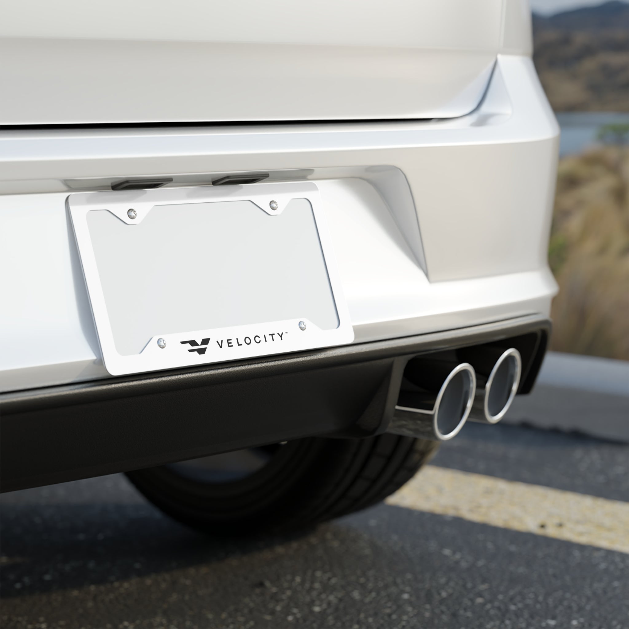 Metal License Plate Frame - White