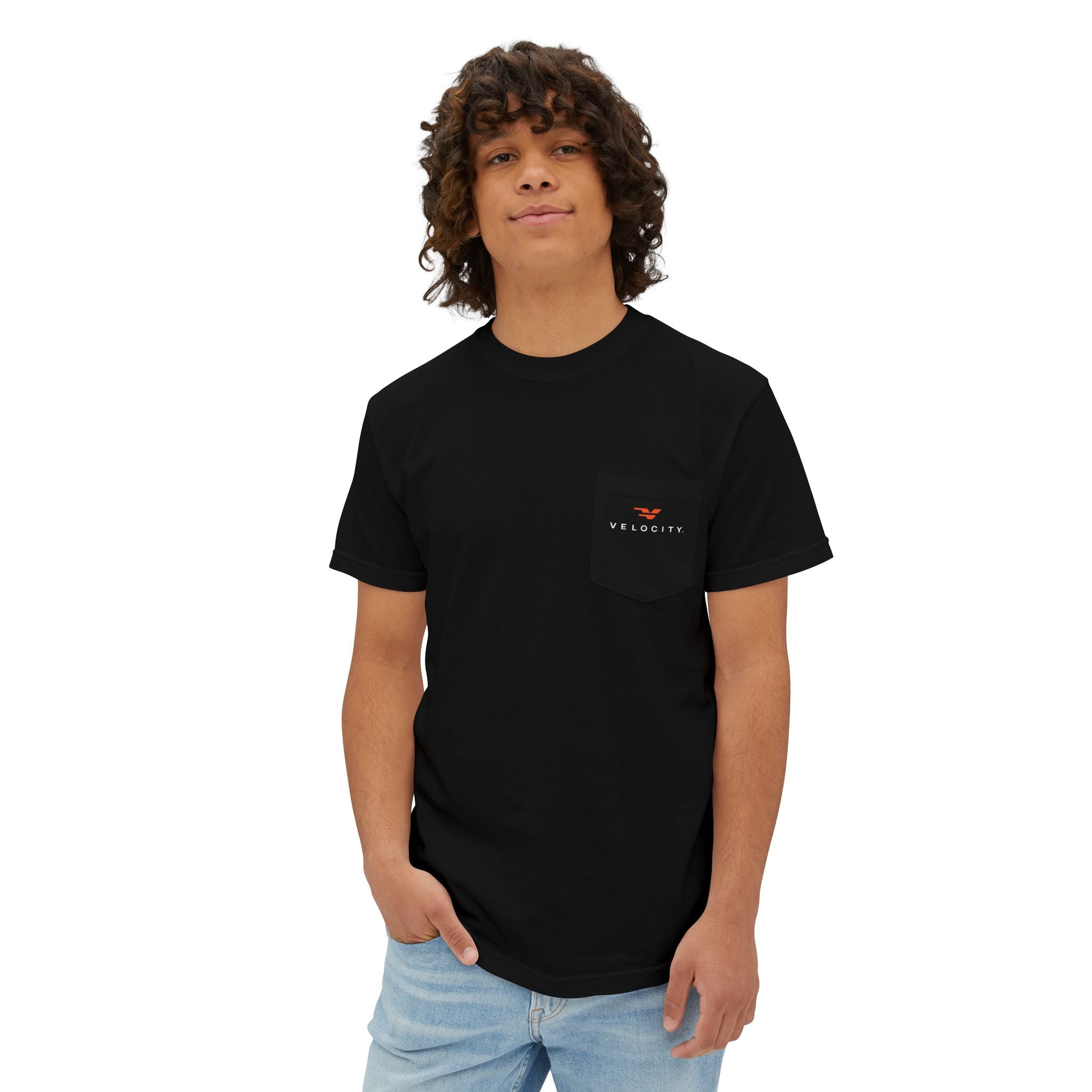 Velocity Logo Pocket Tee – Comfort Colors