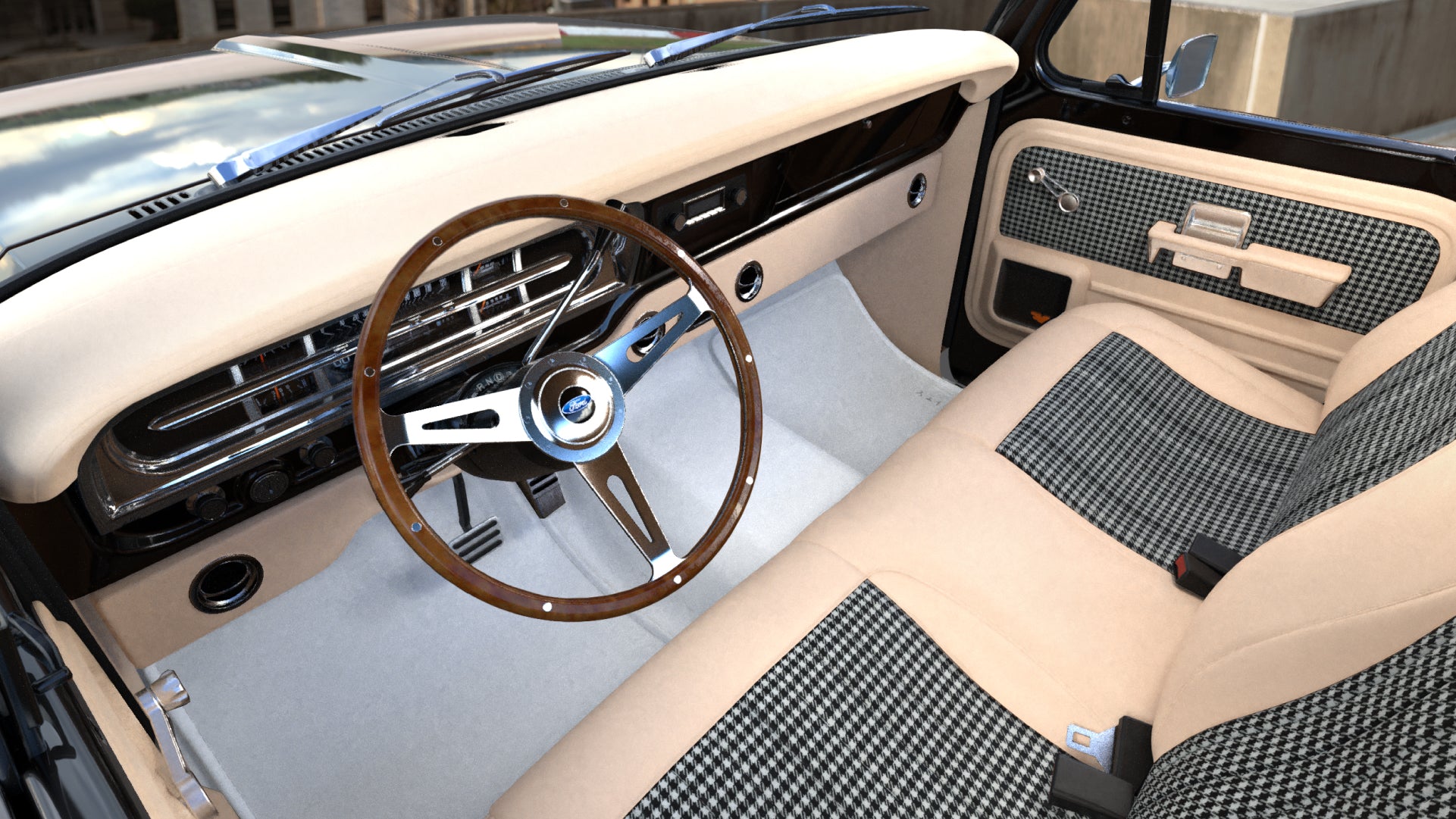 Sand Dollar / Black Houndstooth