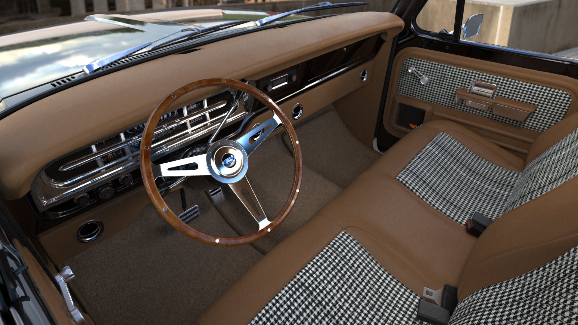 Walnut / Black Houndstooth