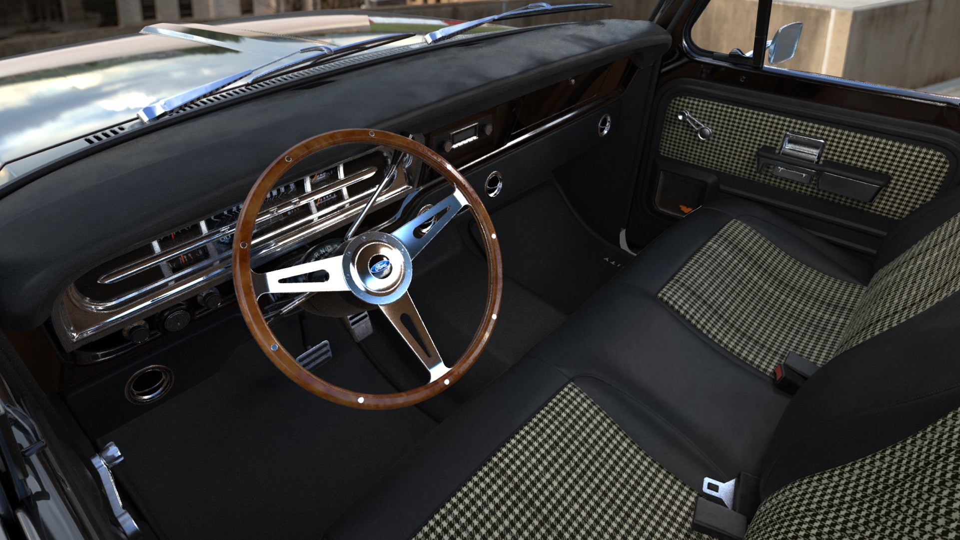 Black / Tan Houndstooth