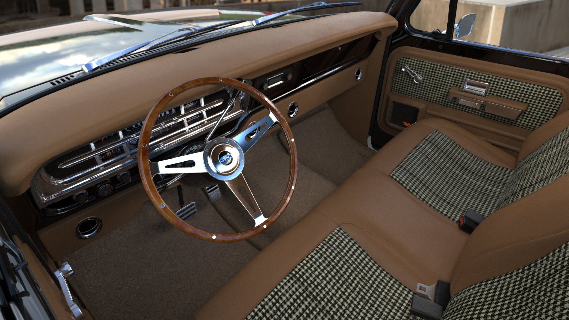 Hickory / Tan Houndstooth