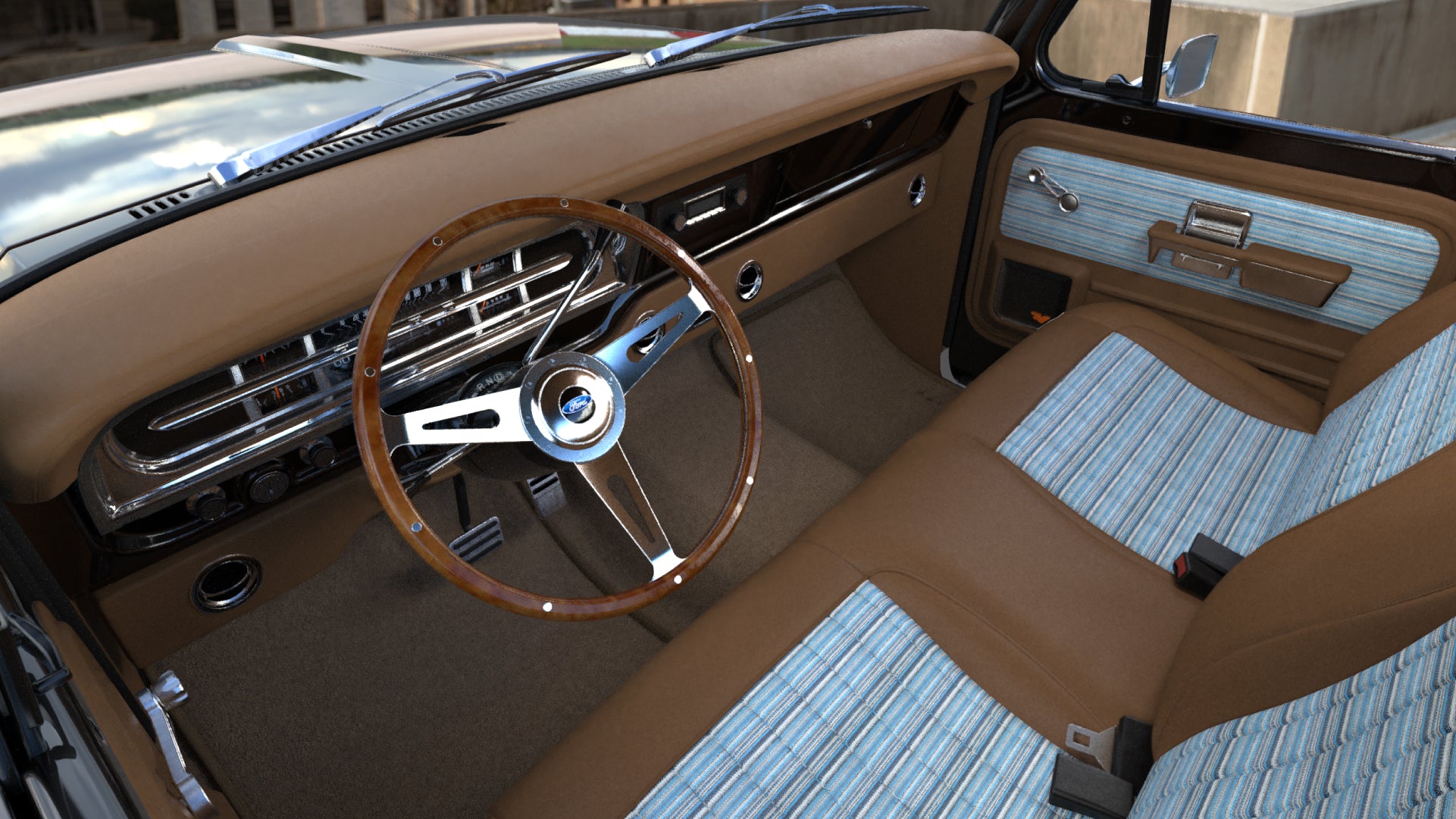 Hickory / Retro Blue